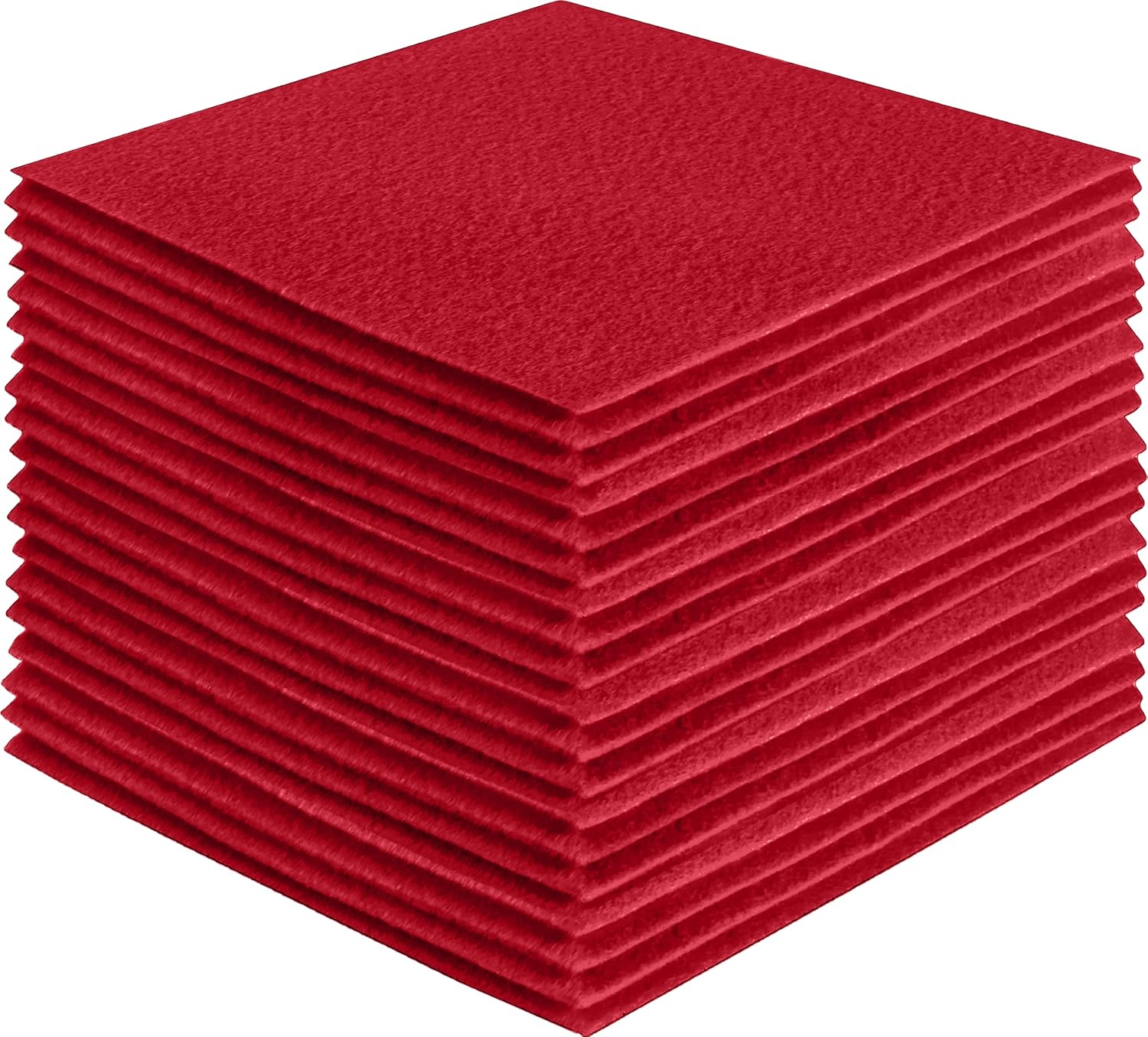 FabricLA Acrylic Felt Sheets for Crafts - Soft Precut 4 X 4 Inches (10cm X 10cm) Felt Squares - Use Felt Fabric Craft Sheets for DIY, Hobby, Costume, and Decoration - Red, 42 Pieces