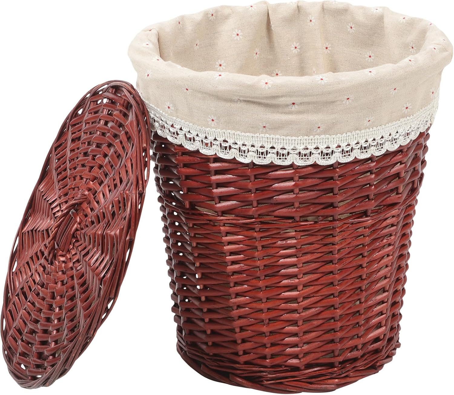 Woven Rattan Laundry Hamper with Lid, Large Handmade Dirty Clothes Basket for Bedroom and Bathroom Storage, Multipurpose Wicker Laundry Basket for Towels and Sundries