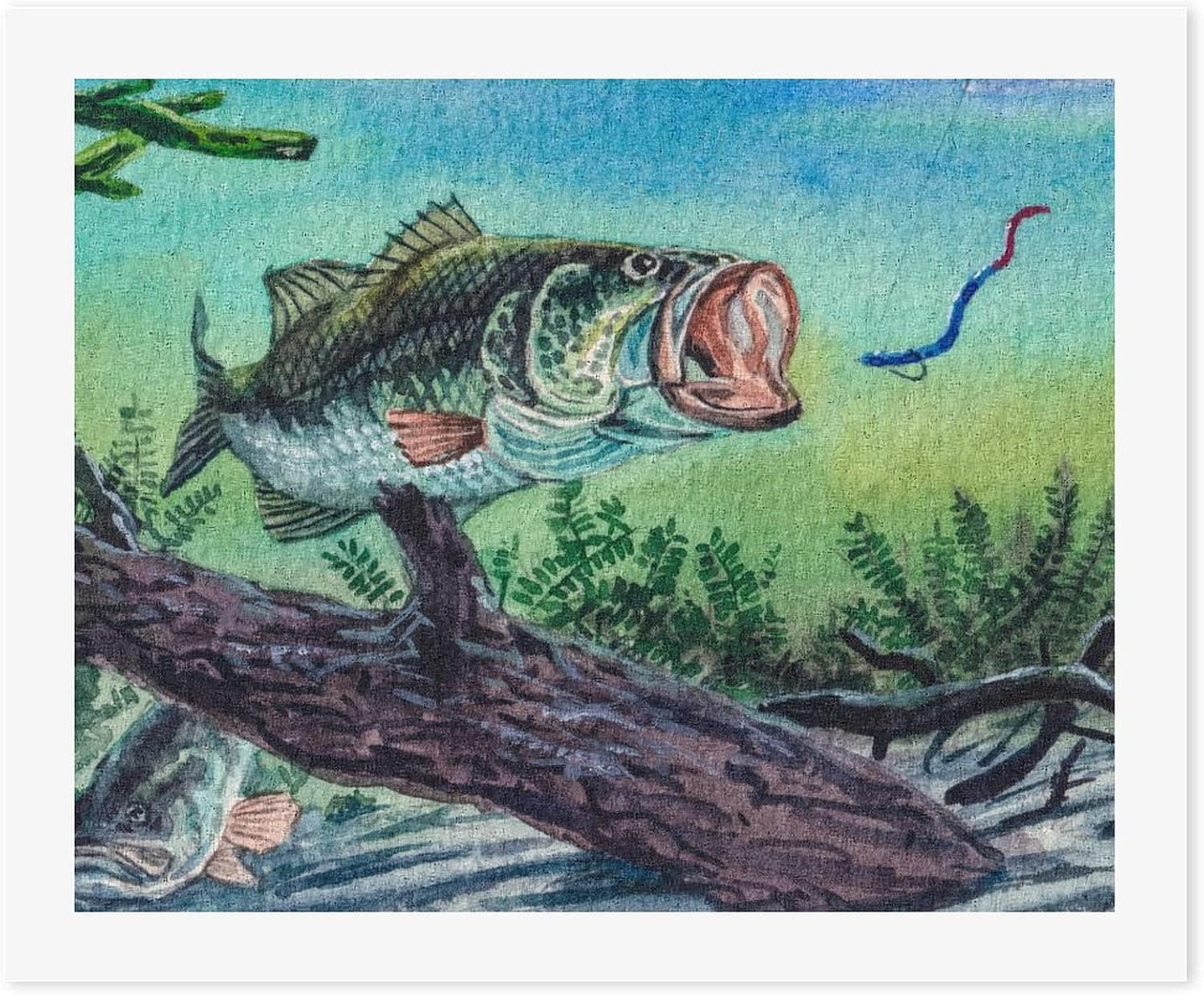 DamTma Paint by Numbers Largemouth Bass Fish Painting by