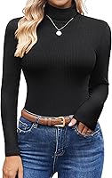 Ekouaer Women's Ribbed Turtleneck Long Sleeve Pullover Sweater - Cozy Thermal Base Layer Top for Layering