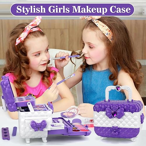 Miniatura 3 de Kit de maquillaje para niñas, 54 piezas, lavable, kit de maquillaje para niñas, kit de maquillaje real para niñas pequeñas, regalo de cumpleaños,