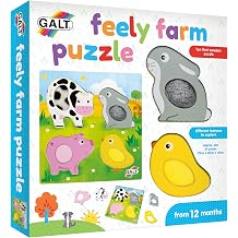 GALT Feely Farm Puzzle, Wooden Puzzle for Toddlers, Ages 12 Months Plus