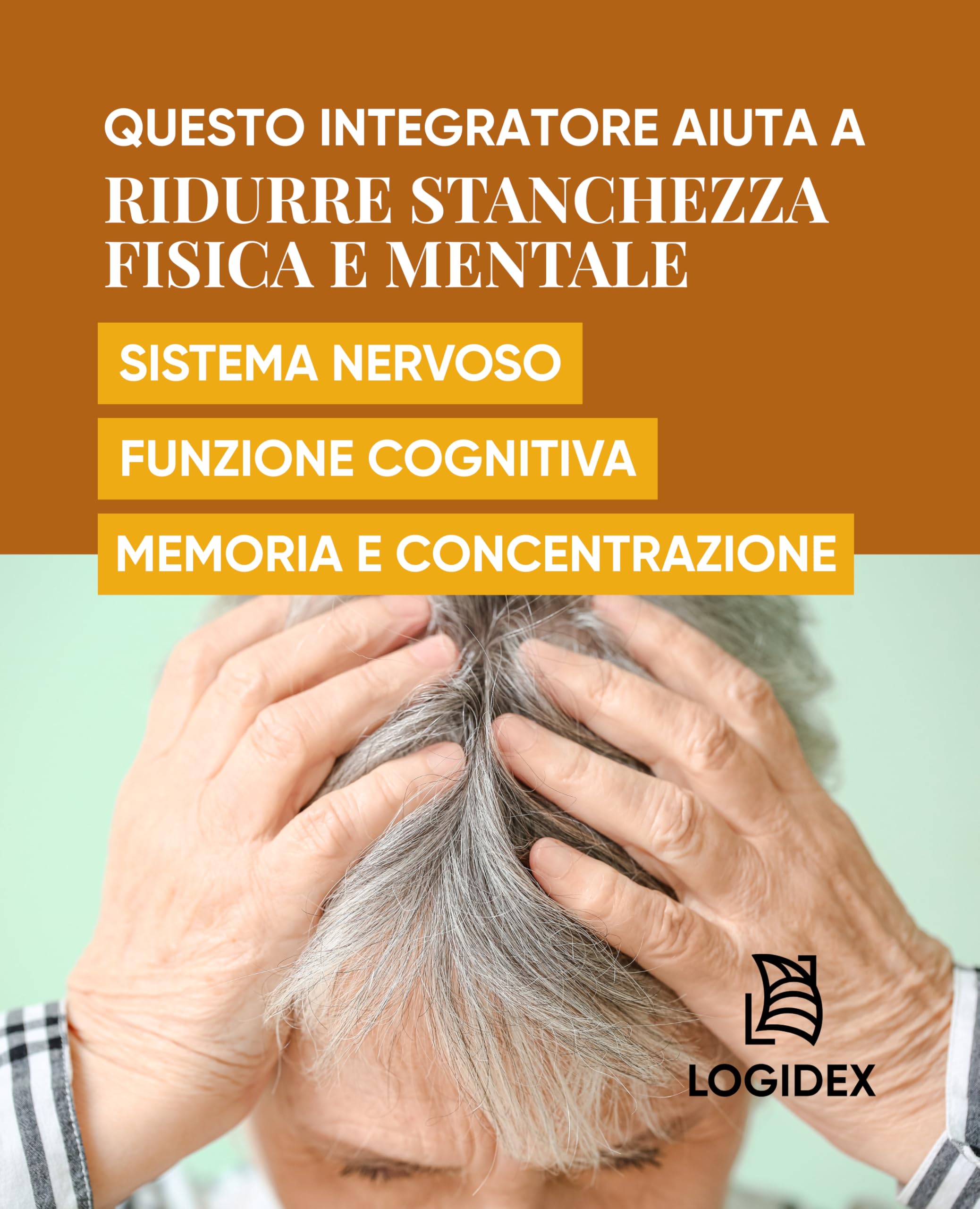 Betafolic Age - Integratore Vitamina B6 e B12, per Stanchezza, Memoria e Concentrazione, con B-Complex, Acido Folico, Citicolina e Q10 – 30 Compresse – Made in Italy Logidex