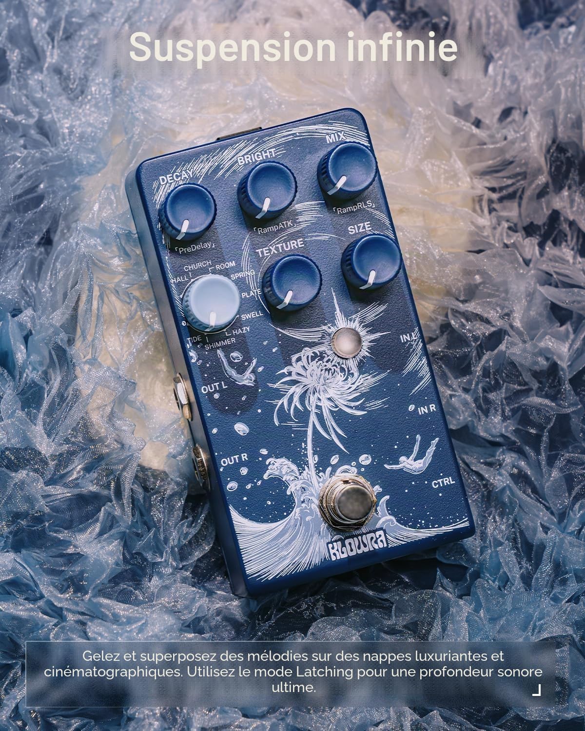 Pédale de Réverbération Stéréo Limbo avec Shimmer, Tide & Freeze - 9 Effets Ambiants pour Guitare Électrique, Basse & Synthé - Analog Dry-Through - Idéal pour Worship, Shoegaze & Live