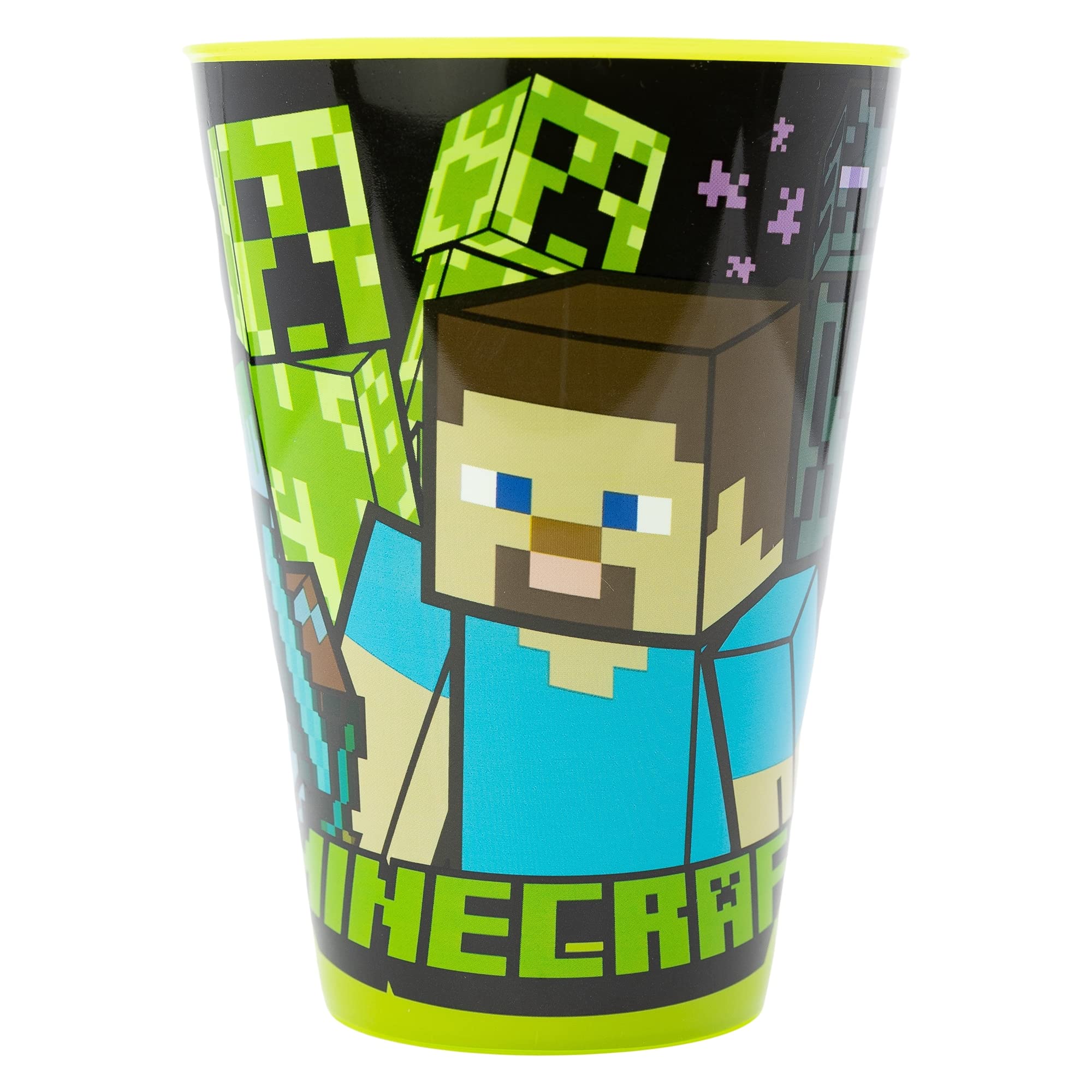 Reusable Children's Cup Made of BPA-Free Plastic, 430 ml, Minecraft, Green