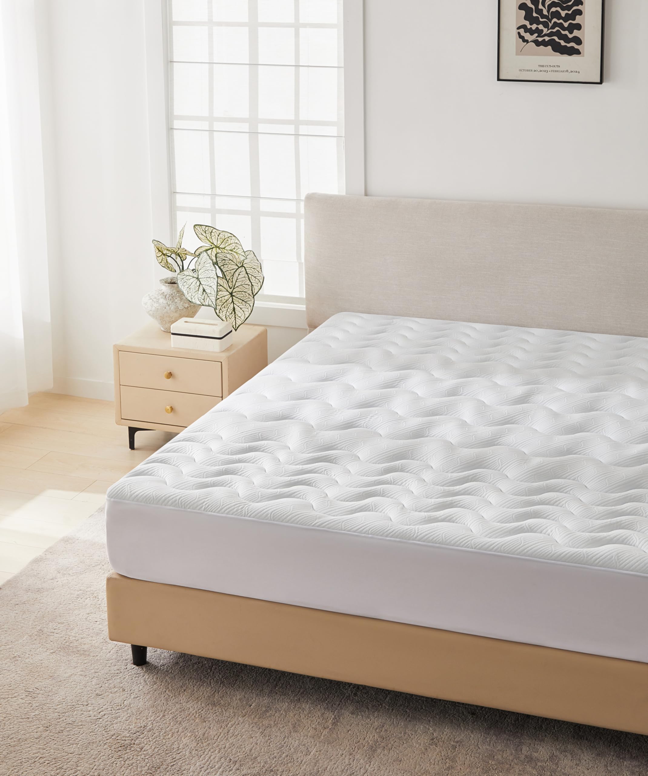 Topper Matrimoniale 160x190 cm, Topper Letto con Memory Foam, Traspirante e Antiscivolo, Lavabile in Lavatrice, Certificato OEKO-TEX (160x190x3cm)