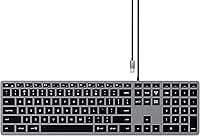 Satechi Teclado Slim W3 Iluminado com Cabo e Keypad Numérico - Teclas Iluminadas e conexão USB-C - Para M2/ M1 MacBook Pro/Air, M2/ M1 iPad Pro/Air, M2 Mac Mini, iMac M1