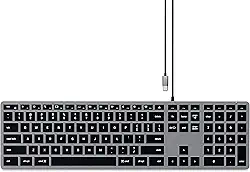 Satechi Teclado Slim W3 Iluminado com Cabo e Keypad Numérico - Teclas Iluminadas e conexão USB-C - Para M2/ M1 MacBook Pro/Air, M2/ M1 iPad Pro/Air, M2 Mac Mini, iMac M1