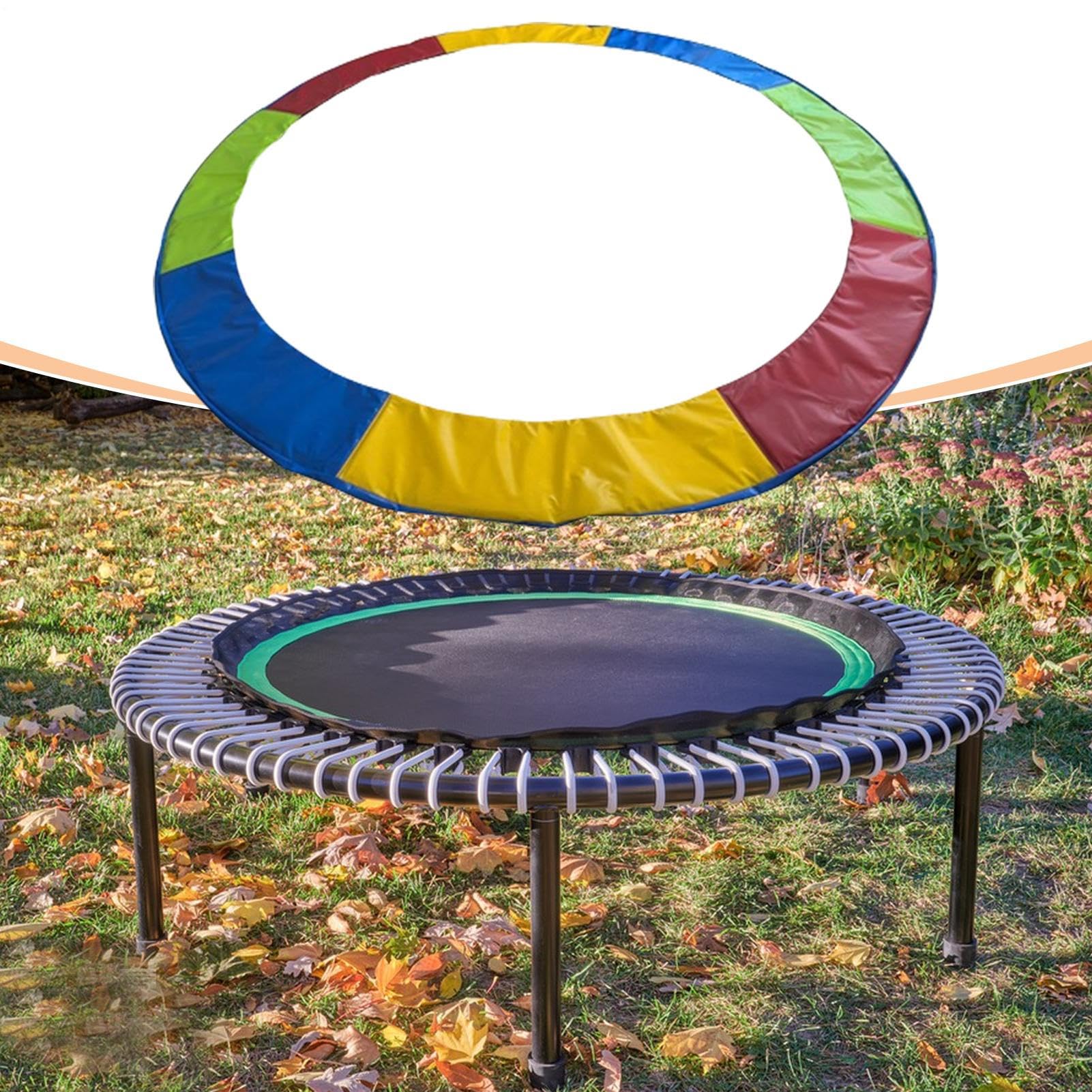 Funda para trampolín, funda para con relleno seguro, impermeable, antipolvo, prolongación de vida útil, protección contra la intemperie exterior