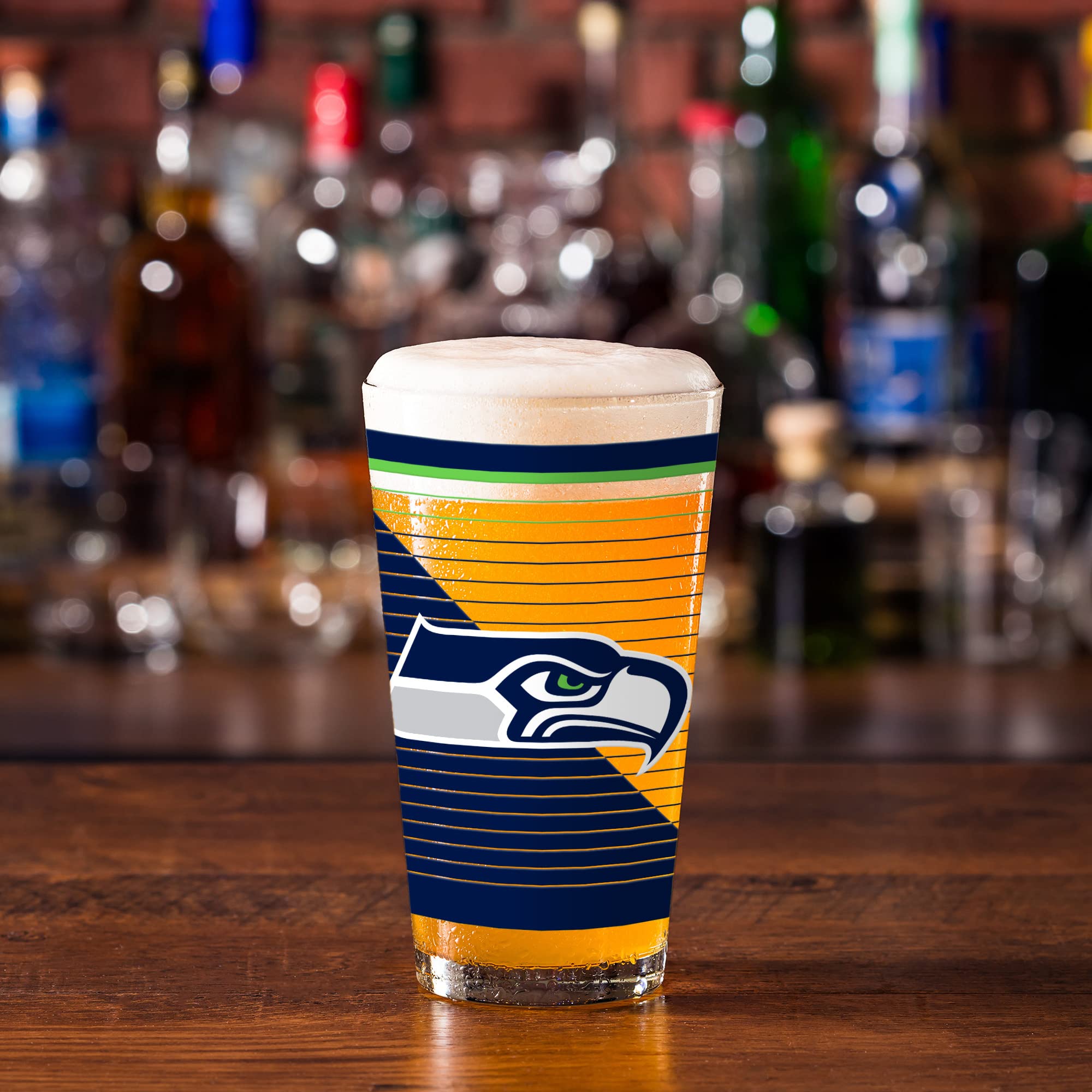 Seahawks Pint Glasses - NFL Fan Gift -3 Seahawks Pint Glasses - NFL Fan Gift -3
