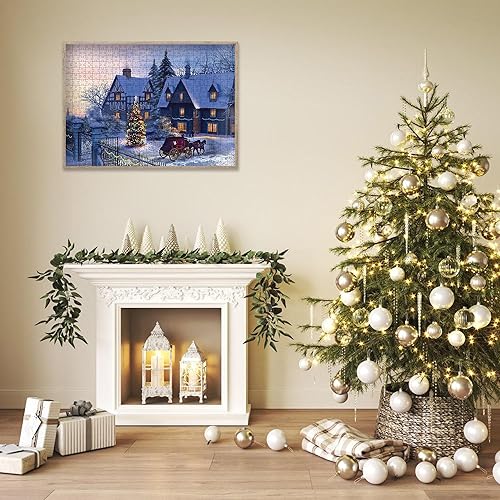 Miniatura 6 de Rompecabezas de Navidad 2023, regalos de obras de arte para adultos, adolescentes y familias, las piezas encajan perfectamente sin polvo, 27.56 x