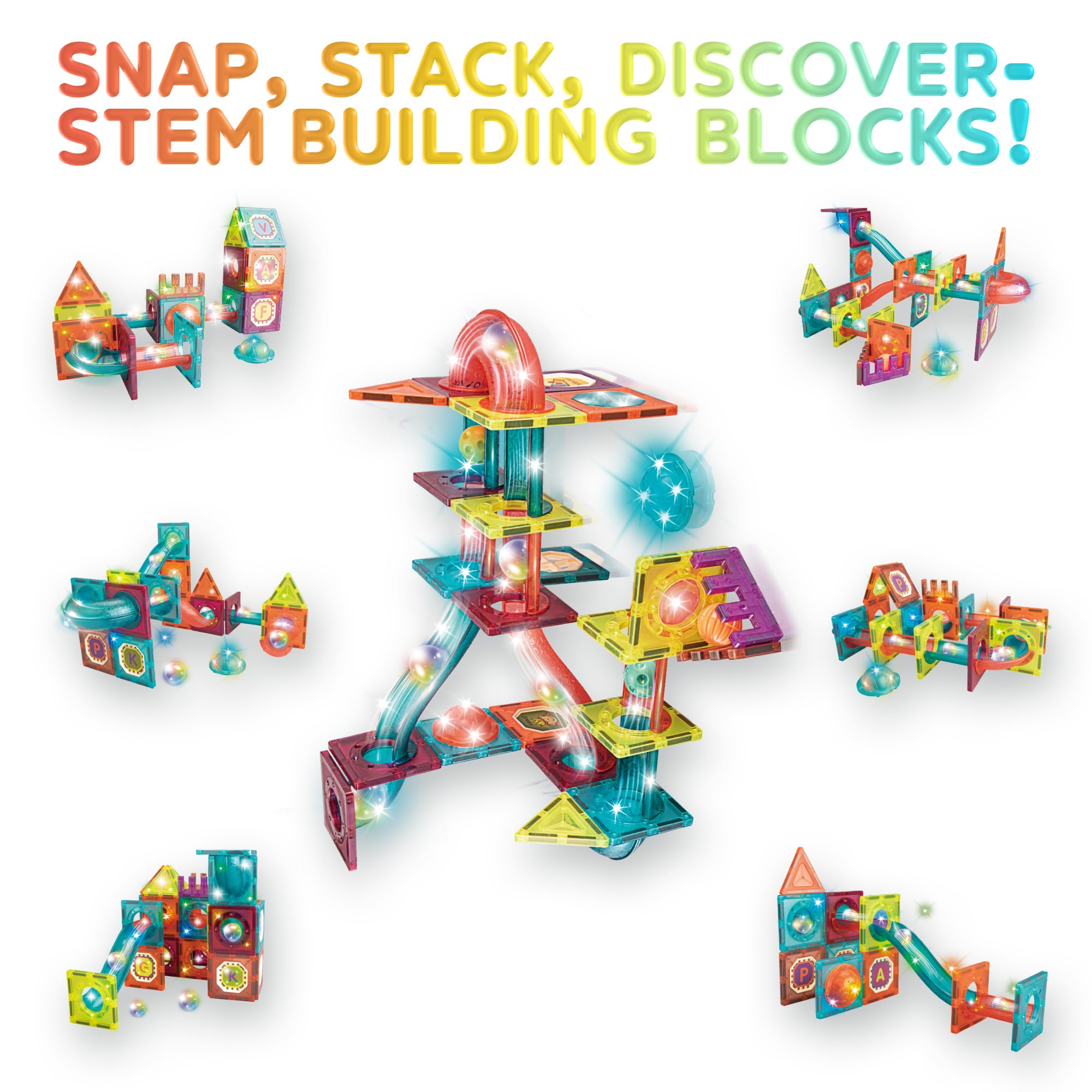 Amazon.com: Contixo STEM Building Toys - 65 pcs Marble 3D Magnetic