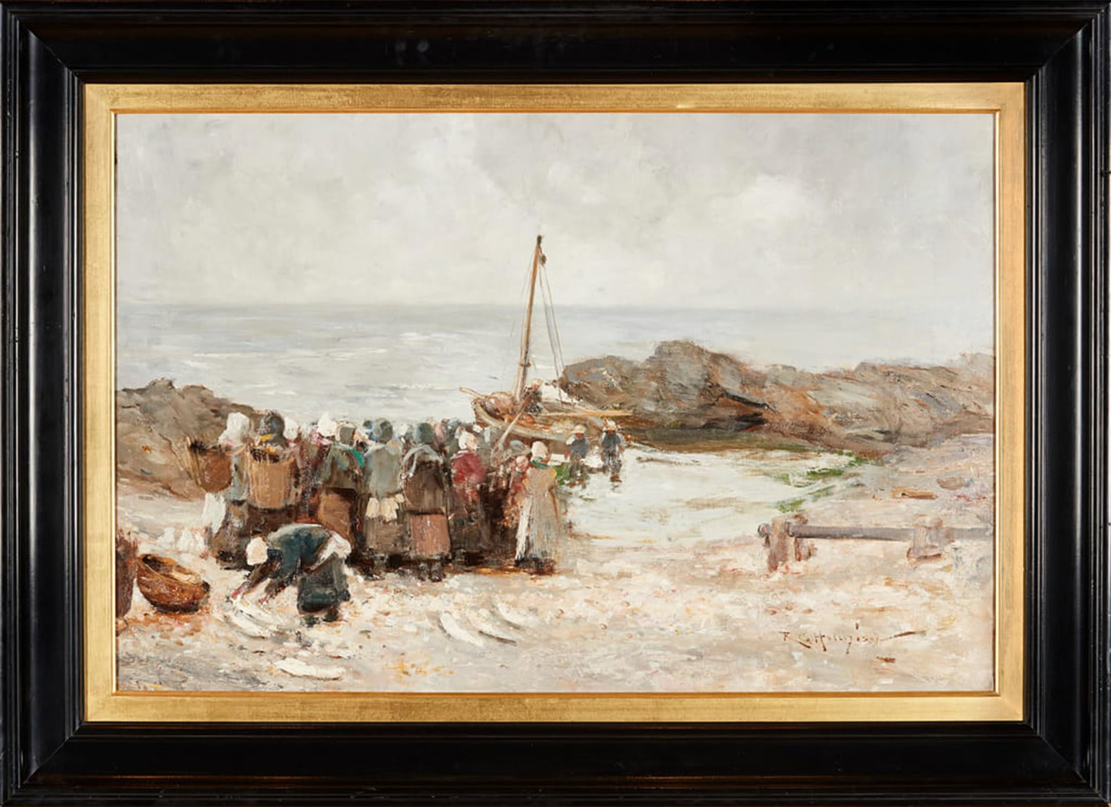 Serendipitp No Frame Vintage Picture Print On Canvas Wall Art Poster The Fishermen Return By Robert Gemmell Hutchison Artwork Print Poster For Wall Decor 60X90cm
