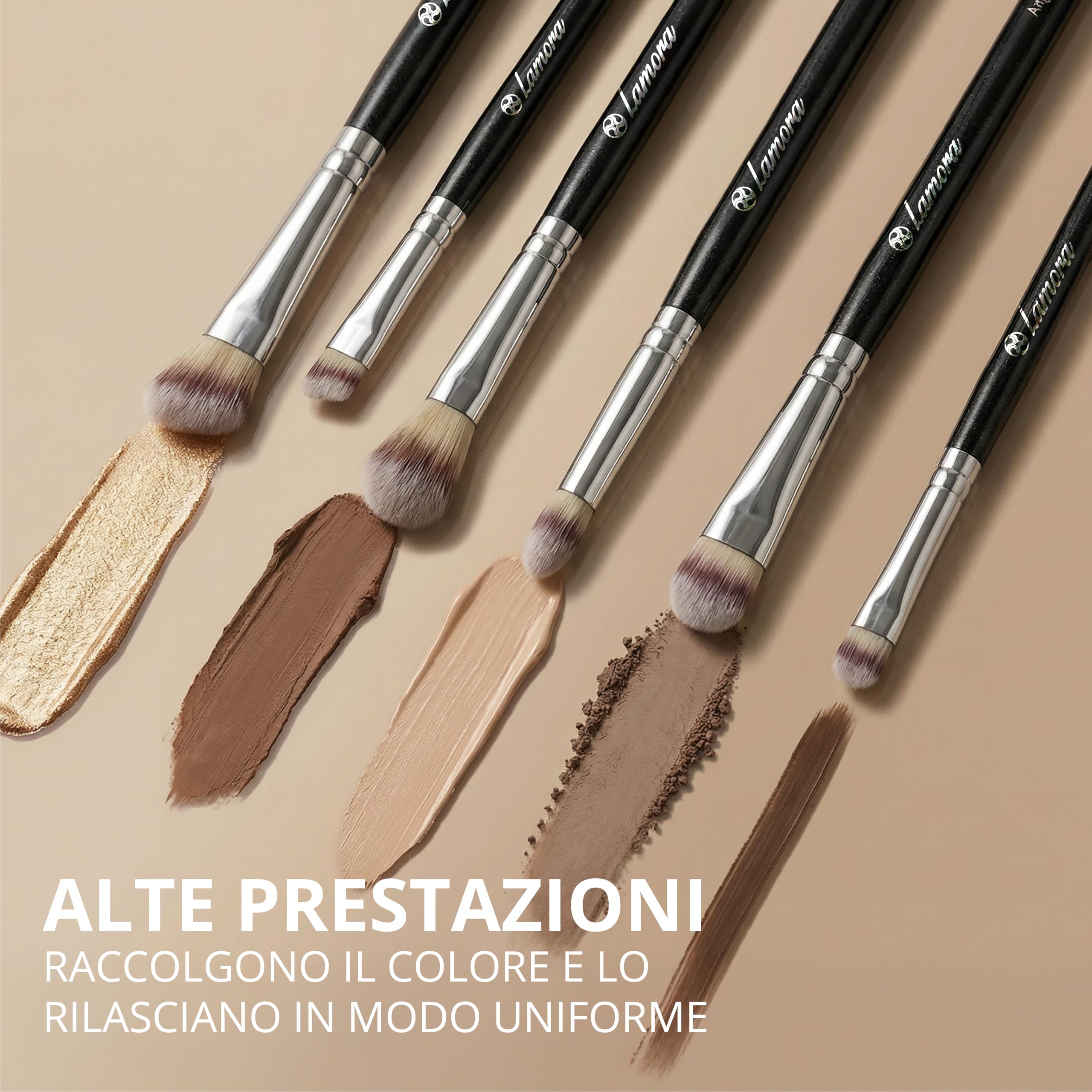 Pennelli per Trucco Occhi Professionali - Make Up Kit di Pennelli per Ombretti, Eyeliner, Sfumato - La Miglior Scelta di Pennelli Essenziali di 7 Pezzi - Matita, Ombretto, Conico, per Definire