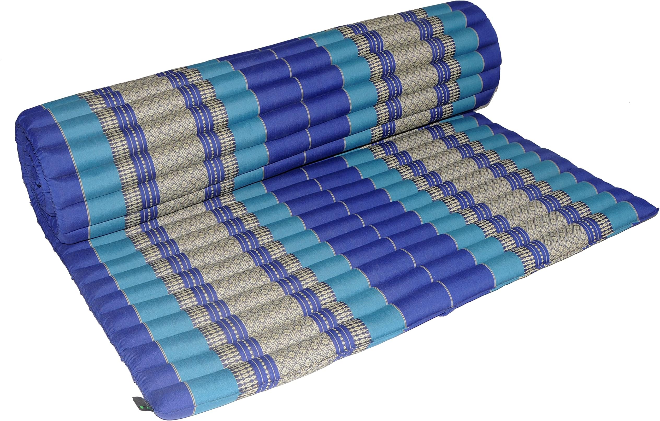 Namesakes UK -Thai Massage Mattress 200 x 105cm - Kapok Filling – Roll up floor mattress - Yoga Mat for relaxation meditation or sleeping – Blue Dark Blue