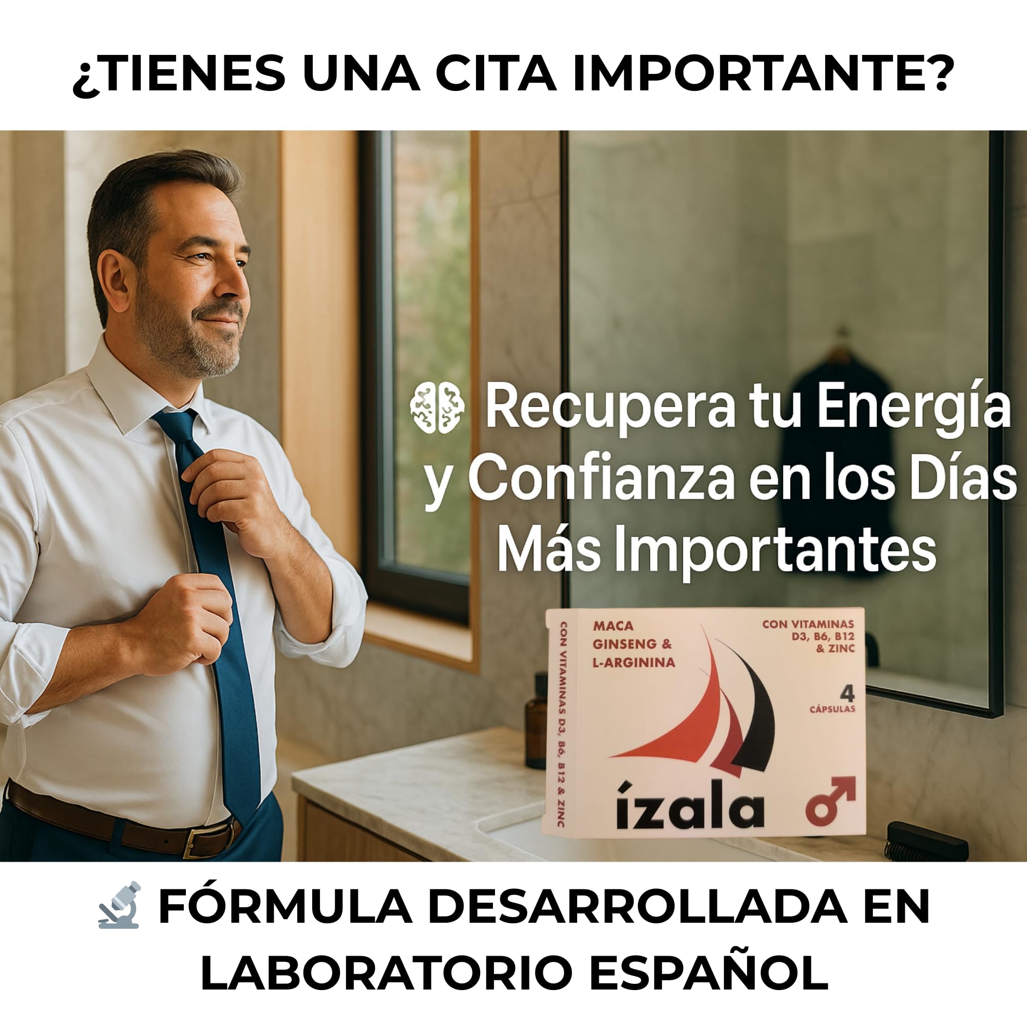 Suplemento Hombre Energía Actividad Exigente Maca Ginseng Arginina Zinc Vitaminas Uso Puntual 4 Cápsulas Fórmula Laboratorio Español Fabricado España Alta Tolerancia Gelatina Natural Bienestar Clarida