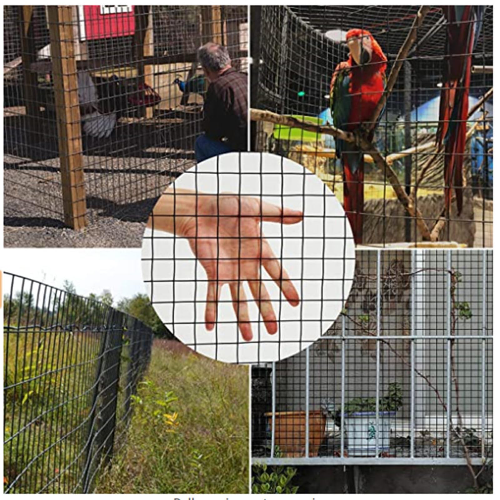 Siatka Spawana Klasy Profesjonalnej, Wytrzymałe Ogrodzenie Powlekane PVC do Ochrony Przemysłowej Rolniczej i Domowej(Black,1x30m,3.0mm)