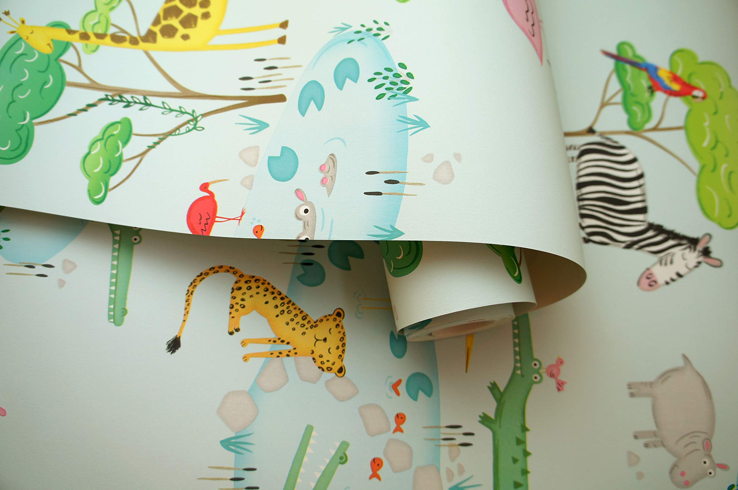 Holden Decor 90932 Kids Wallpaper Crocodile Lake Teal