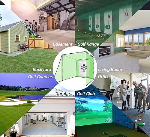 Miniatura 7 de Gagalileo Golf Cage Net 7X7X7FT Heavy Duty Practice Alloy Steel Frame and Target for Golfers Backyard Driving Range Outdoor Training