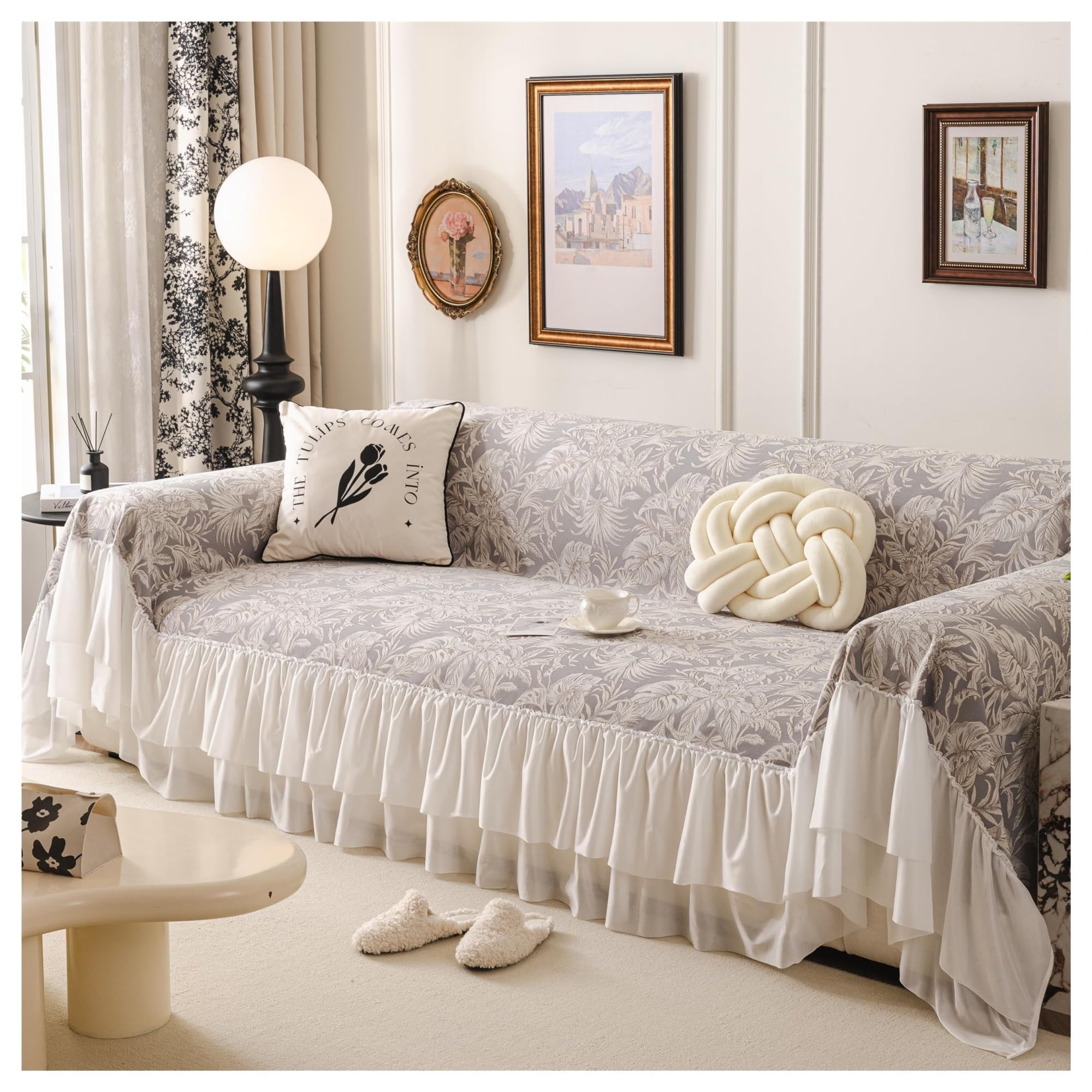 Housse de canapé vintage antidérapante et lavable pour meuble 2 places