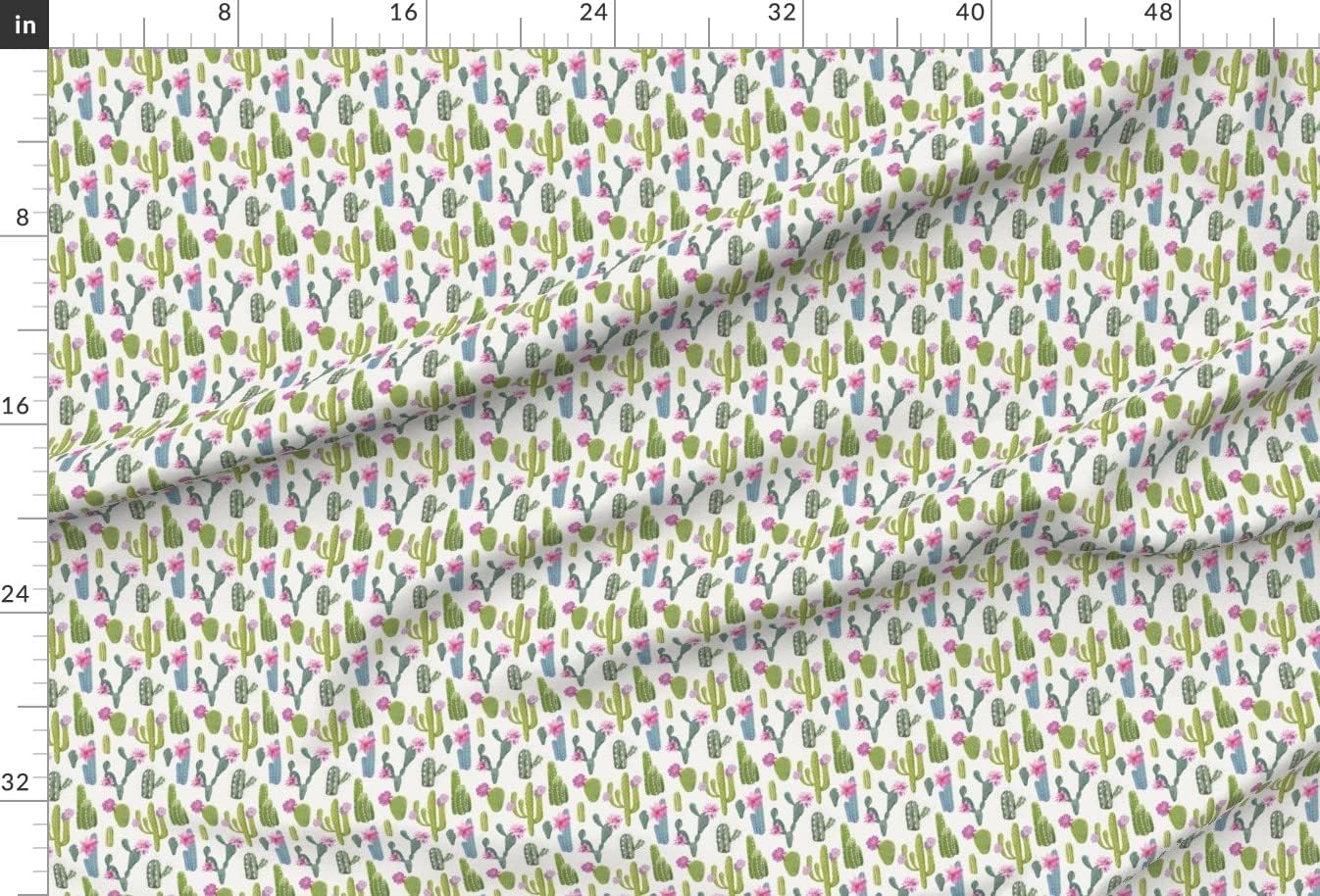 Spoonflower Fabric - Cacti Pink Blooms Cactus Desert Pear Flower Printed on Minky Fabric by The Yard - Sewing Baby Blankets Quilt Backing Plush