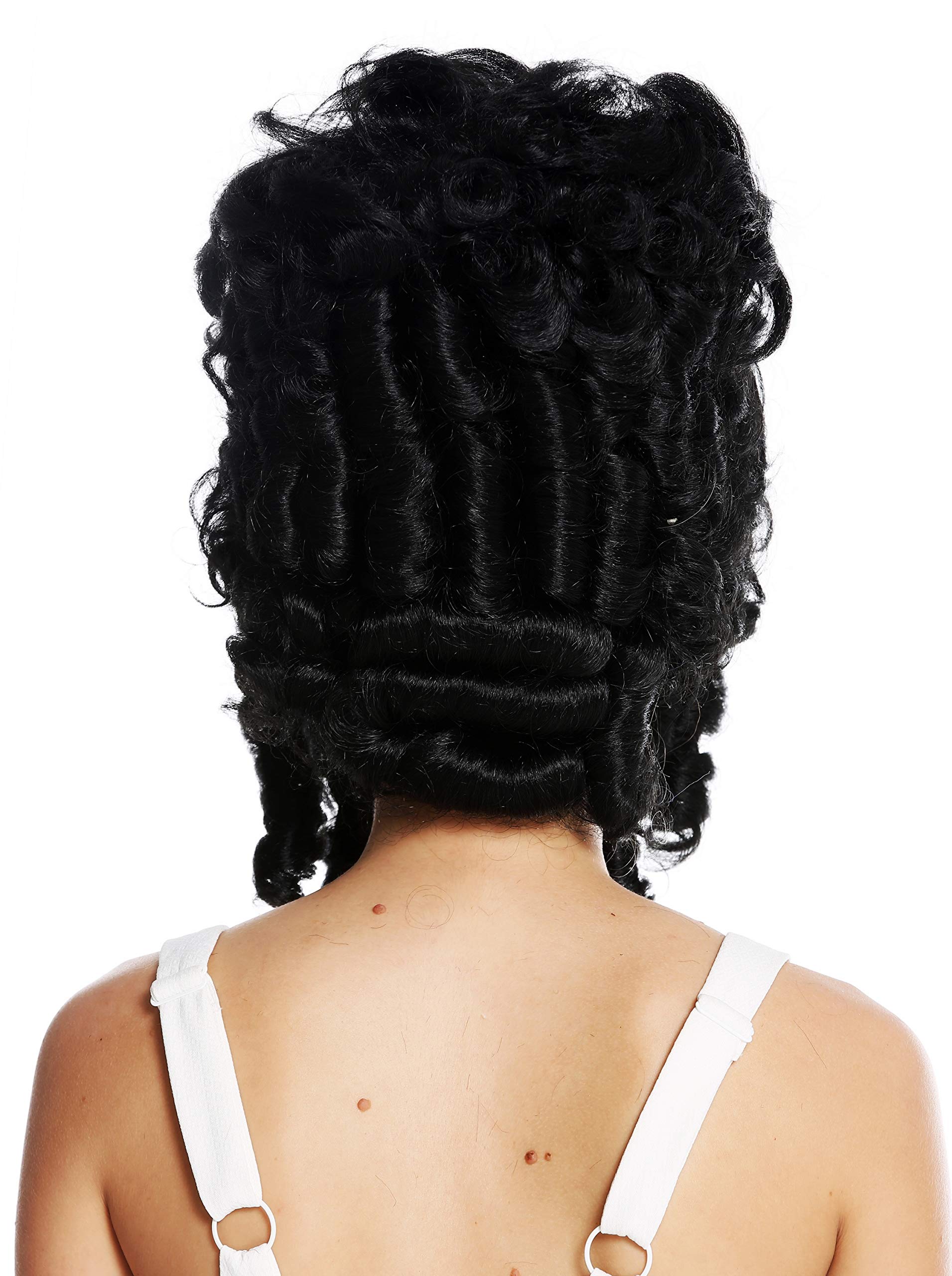 WIG ME UP - VK-38-1B quality women's wig theatre cosplay baroque Pompadour Marie Antionette countess noble woman black - Image 4
