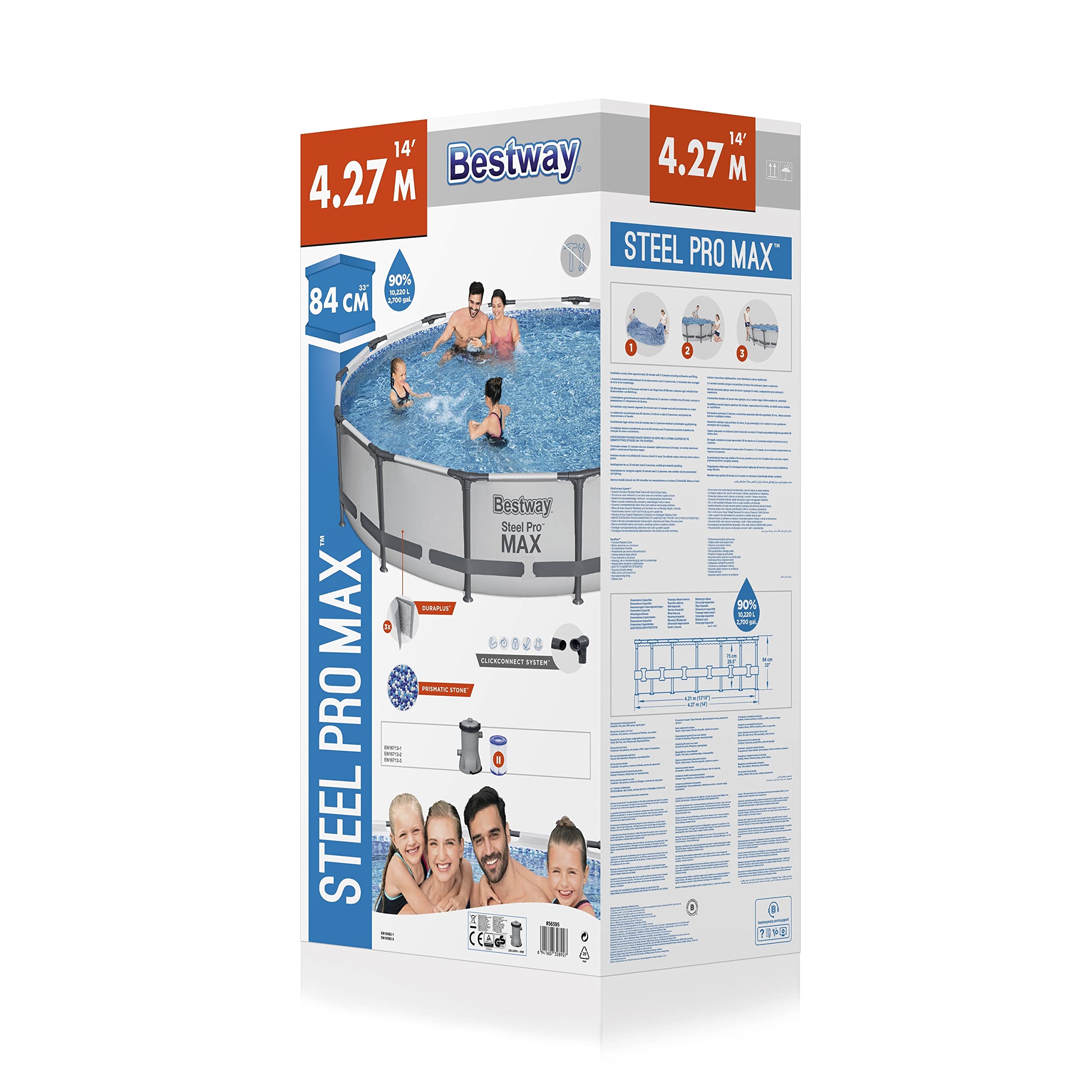 Bestway Steel Pro Max Pool-Set, freistehend, 4,27 m x 84 cm