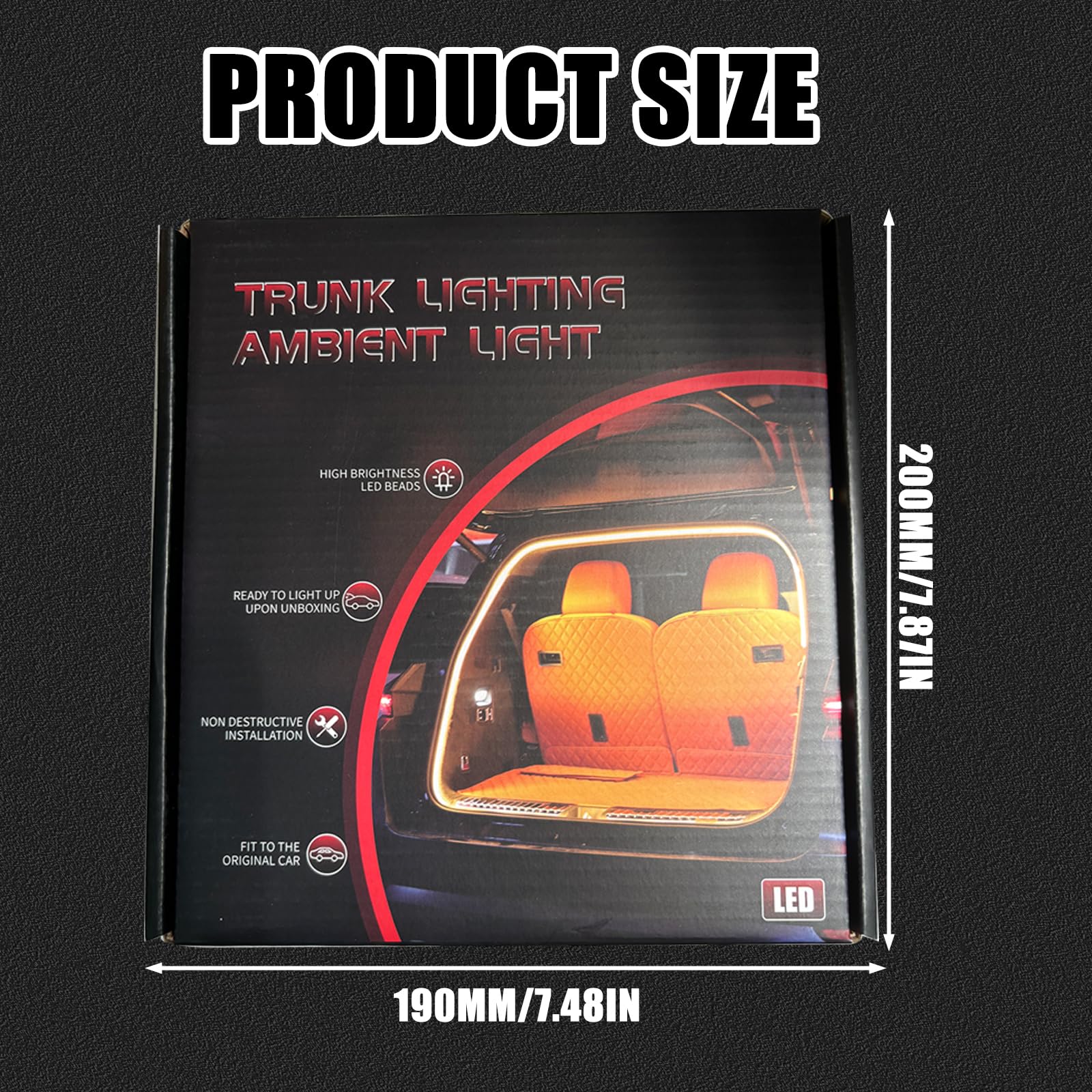 Taśma świetlna do bagażnika 4 m, Dynamic Flowing Car Trunk Strip, oświetlenie bagażnika, taśma LED, automatyczny czujnik, do dekoracji bagażnika samochodowego (biała)