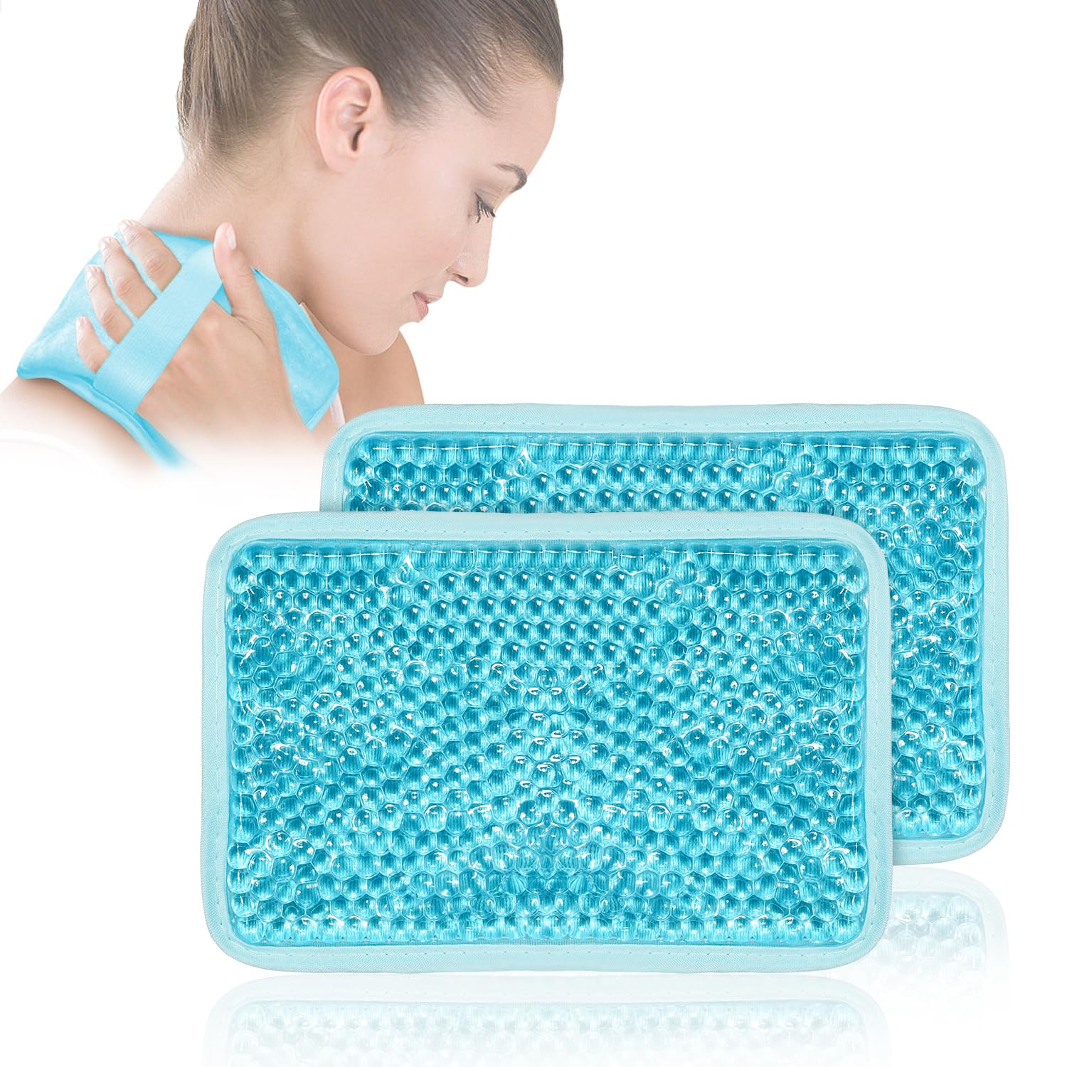 Gel ice Pack, ice Packs for Injuries Reusable for Pain, Swelling, Injuries of Knee, Shoulder, Foot, Back, Ankle, Neck, Elbow, Wisdom Tooth - Heat & Cold Therapy