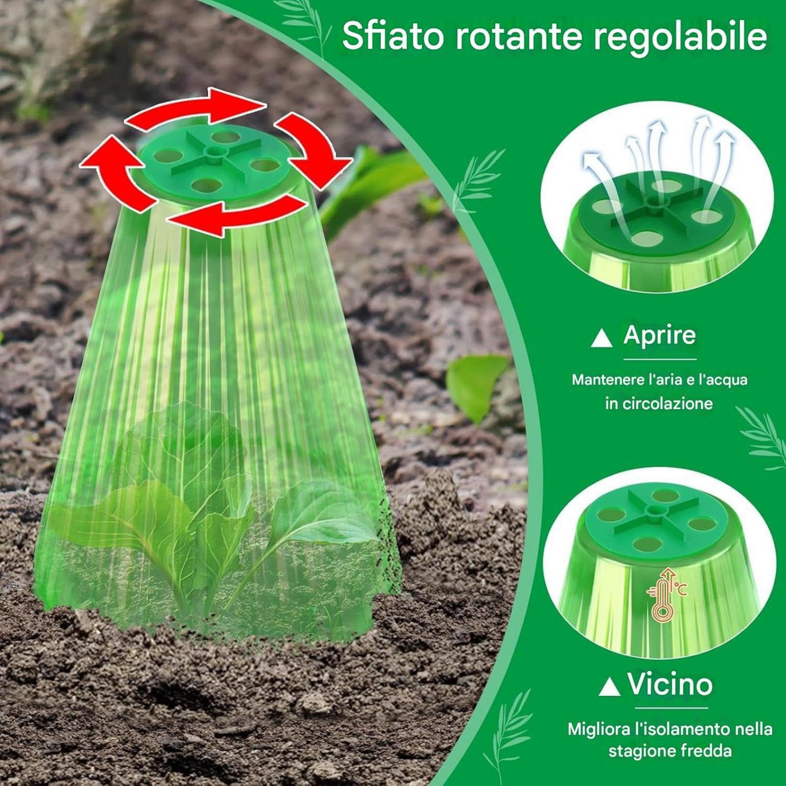 Cloches da giardino, cloche di piante - Cloche di barattolo a campana trasparente per piantine di piante | 30x cloche di barattolo a campana trasparente con protezione resistente al clima della copert