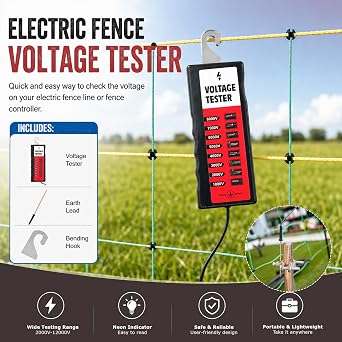 Electric Fence Voltage Tester Neon Lights Farming Equipment Max 1000V-8000V