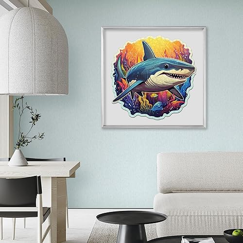 Miniatura 6 de Qiuenisray Rompecabezas de madera para adultos, rompecabezas de tiburón océano de 200 piezas, rompecabezas de forma única con certificación FSC,