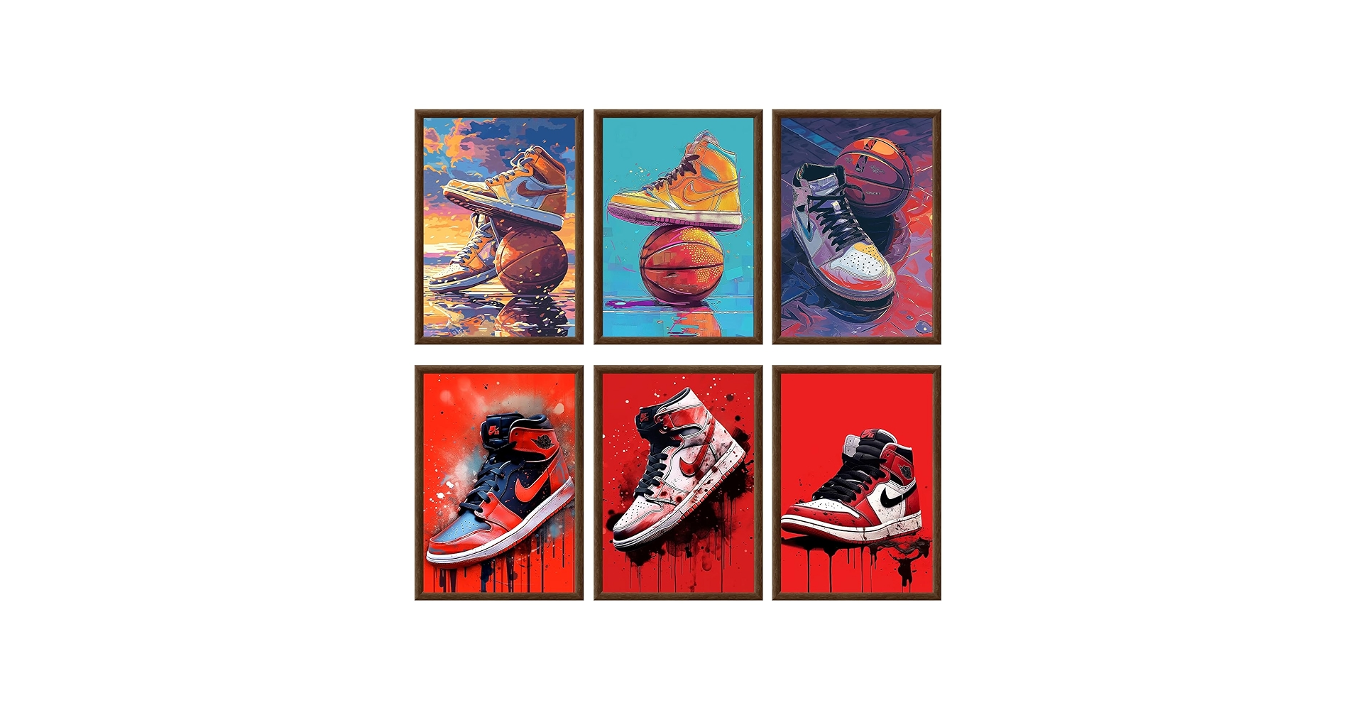 Amazon.co.jp: FGDIUCVN 6ピース スニーカーポスター ウォール