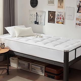 UNILIBRA Twin XL Size Mattress Pad Cooling Rayon from Bamboo, Quilted Fitted Mattress Protector Pillow Top Mattress Cover with Deep Pocket Up to 19 Inches, Ultra Soft Filling Mattress Topper