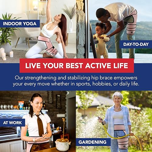 Miniatura 4 de Dr. Arthritis Doctor Developed - Soporte de cadera para mujeres y hombres con manual médico (LXL, rosa)