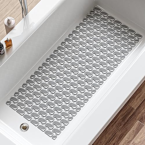 Miniatura 26 de XIYUNTE Tapete de ducha antideslizante, 36 x 16 pulgadas, suave y cómodo, antideslizante, respetuoso con el medio ambiente, tapete antideslizante