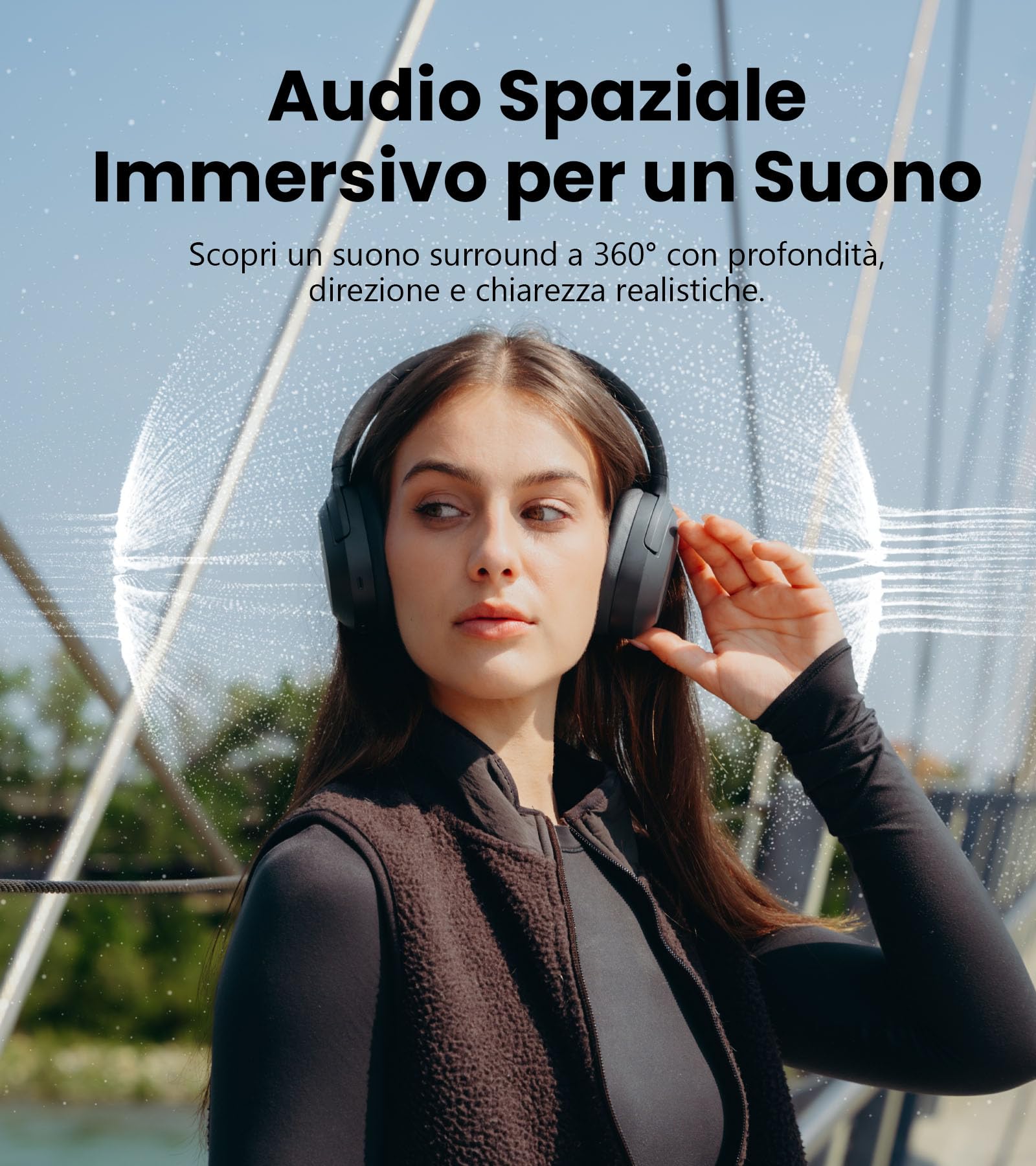 Edifier W820NB Plus Gen 2 Cuffie Wireless Over-Ear con Cancellazione del Rumore, -49 dB ANC, LDAC Hi-Res Audio, Playtime 88 Ore, Suono Spaziale, Chiamate Chiare con IA, Bluetooth 6.1 - Grigio Scuro