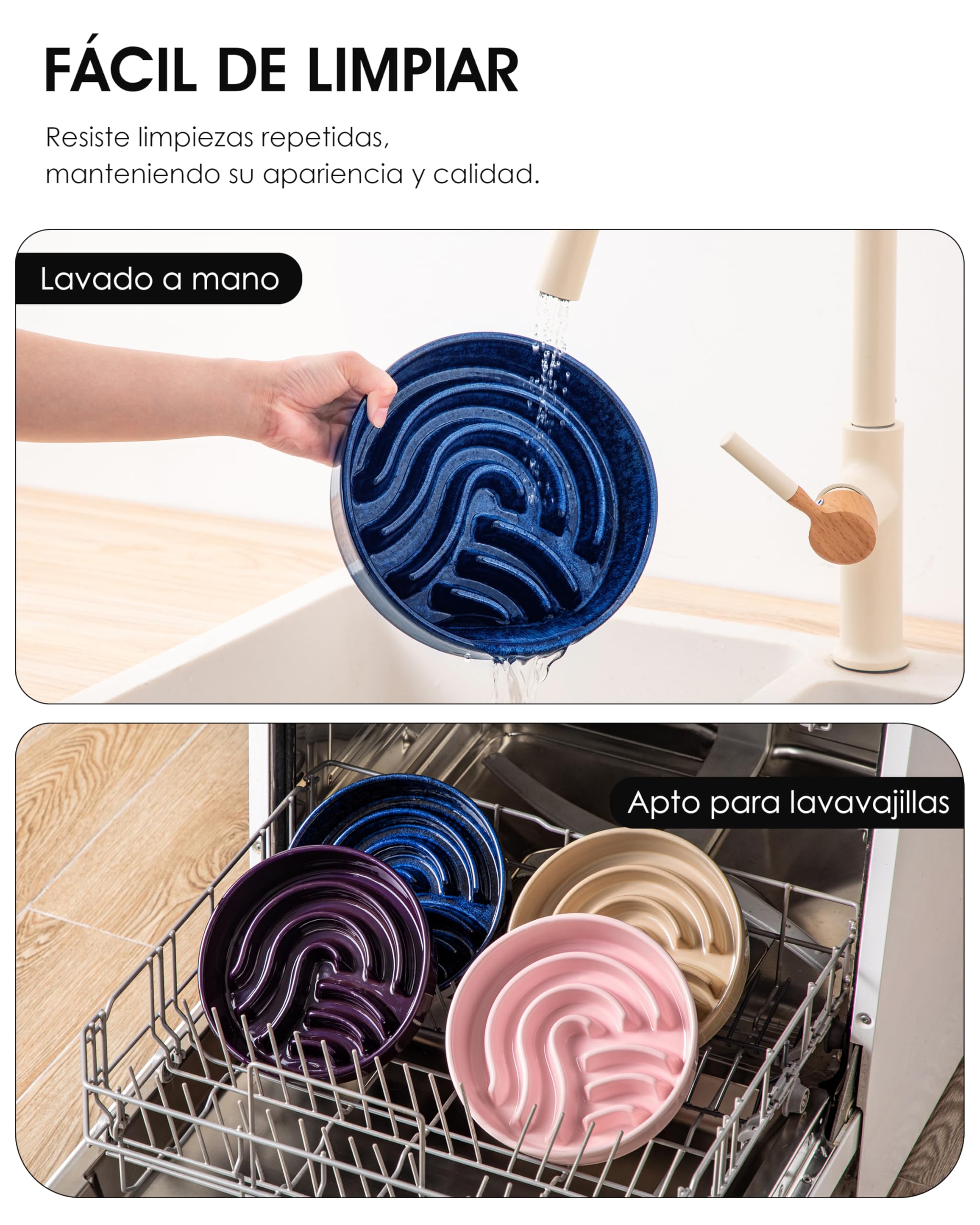 vancasso Comedero Perro Antivoracidad, 960ml Comedero Perro para Perros Pequeños y Medianos, Favorece una Digestión Saludable, Azul