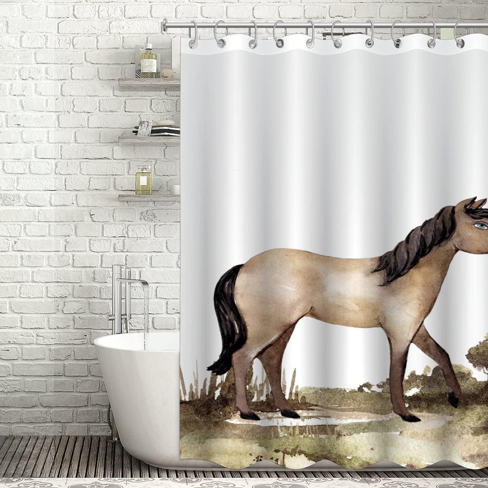 12 Crochets De Rideau De Douche Bacova - Ours Et Faune Sauvage (Neufs En Boîte)