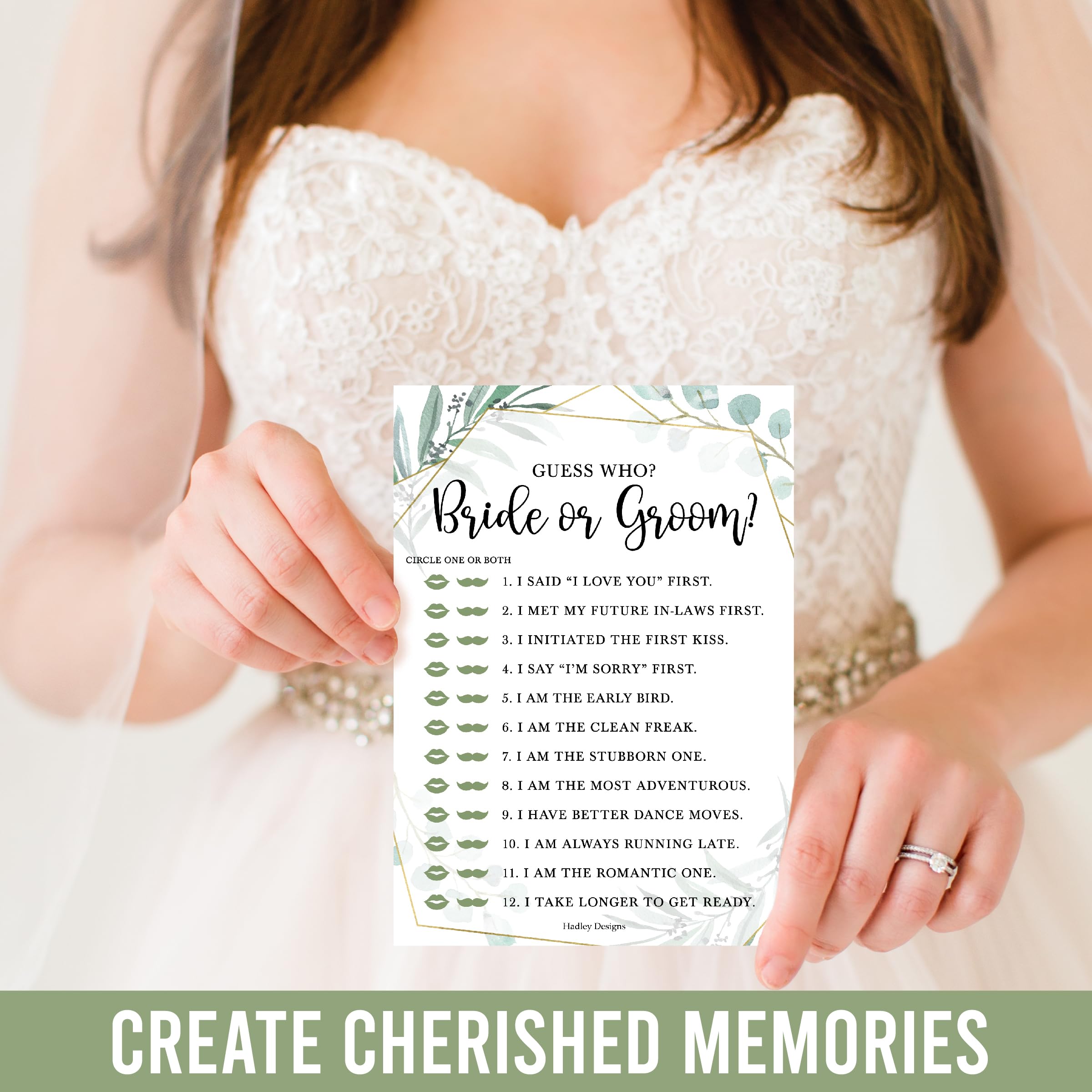 20 Bridal Shower Games Pack - Floral Themed Party Games For Up To 20 Guests | Includes He Said She Said & Family Feud Style Games, Double-Sided Cards