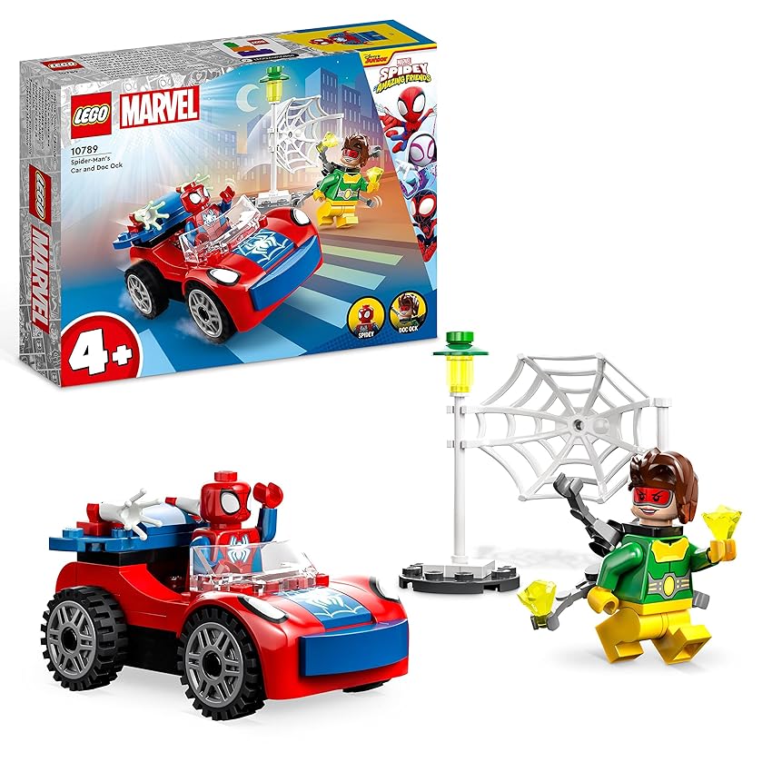 Immagine del prodotto LEGO 10789 Marvel L’Auto di Spider-Man e Doc Ock, Idea Regalo di Natale, Giocattolo di Spidey e i Suoi Fantastici Amici, Giochi per Bambini dai 4 Anni con Mattoncini Fosforescenti