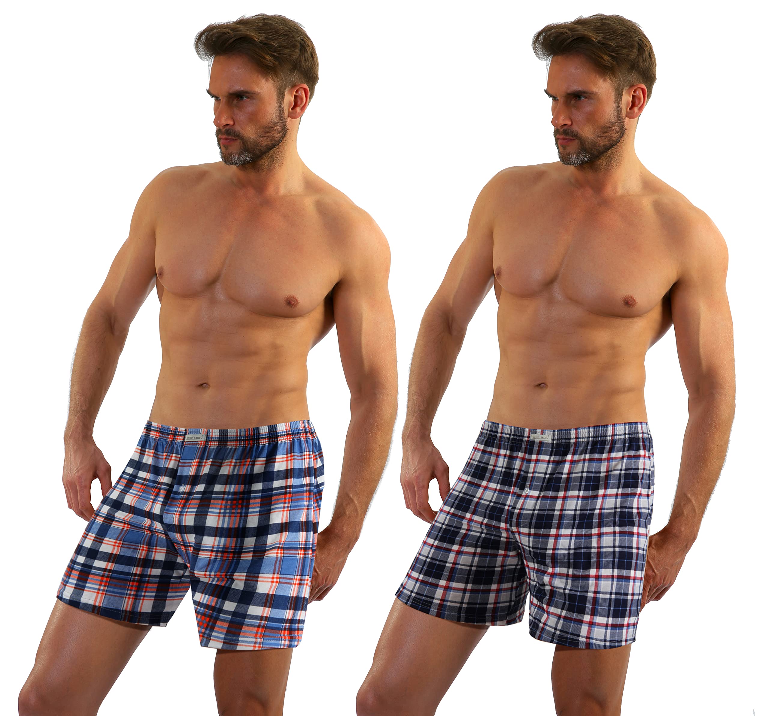 Sesto Senso Pijama Pantalon Corto Hombre Algodón 2 Piezas Pantalón de Dormir
