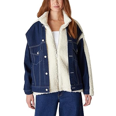 Blank NYC Denim and Sherpa Jacket Women
