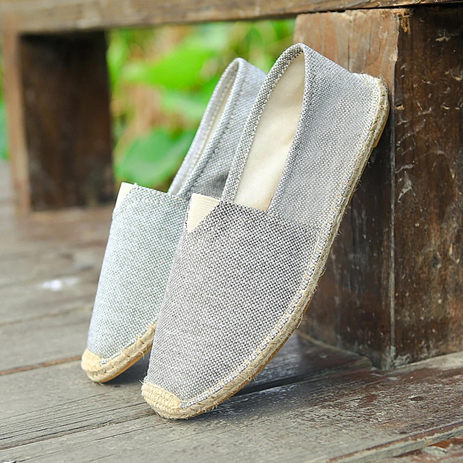 HANDGENÄHT LEINWAND ATMUNGSFÄHIG Outdoor Freizeit FISCHERSCHUHE(Hellbraun,45)