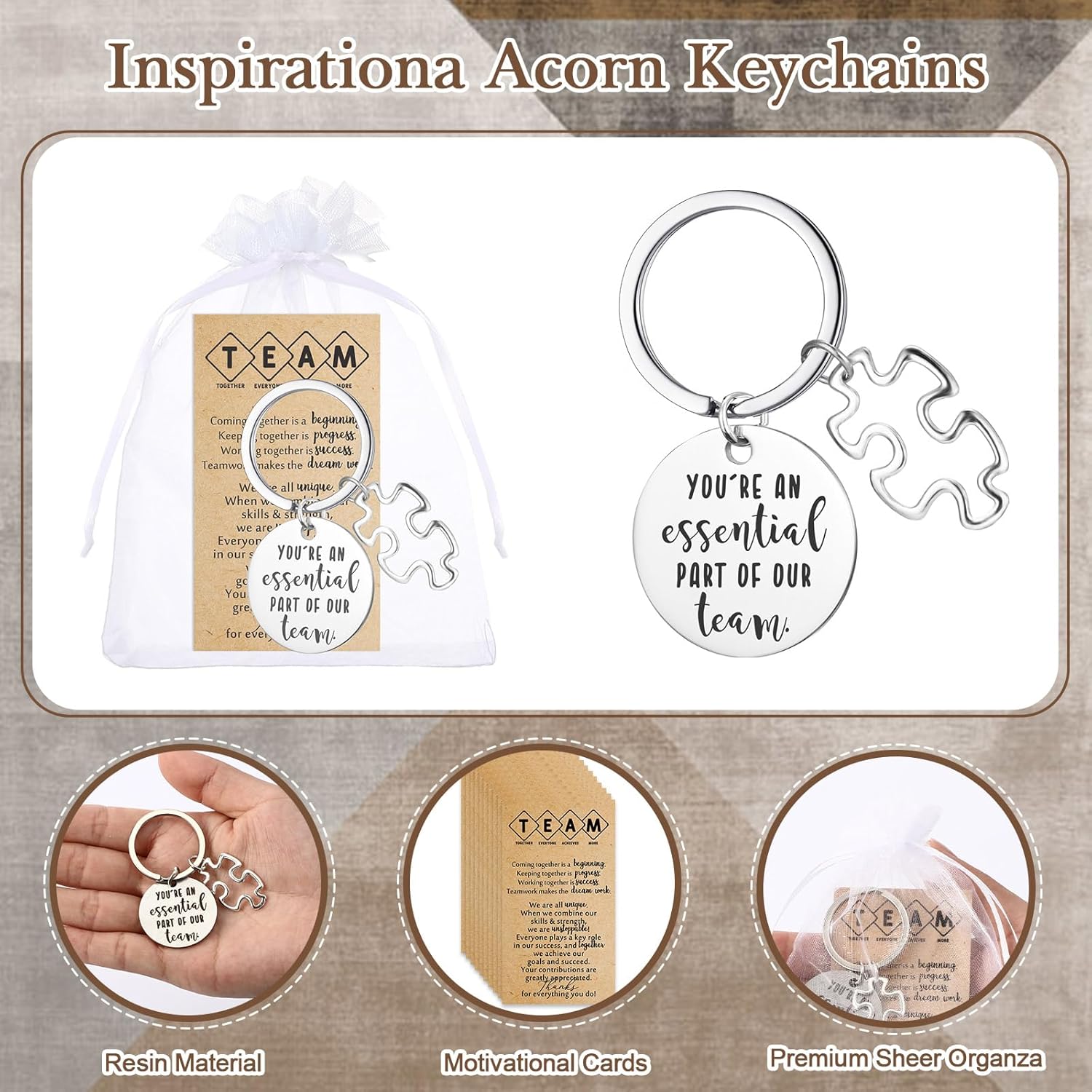 Positive Thank You Keychain Gifts Bulk Employee Coworker Appreciation Gift for Social Worker Volunteer Team Office