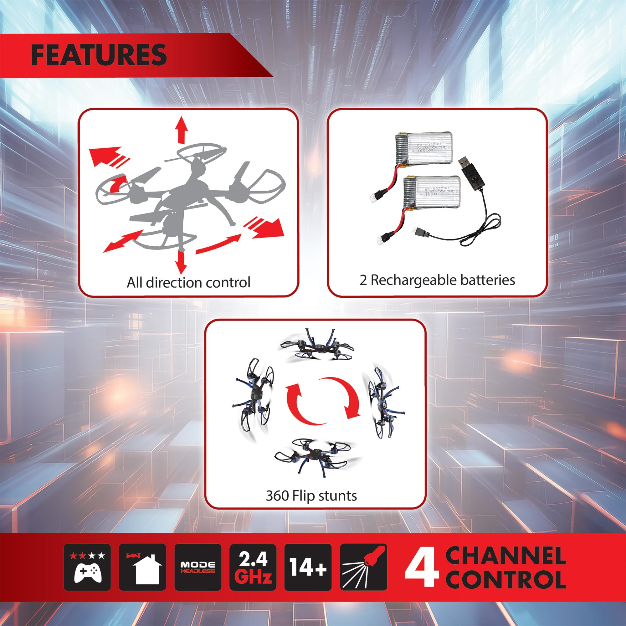 SilverLit Stunt Drone 2 for Kids and Adults Ages 4 plus - Image 4