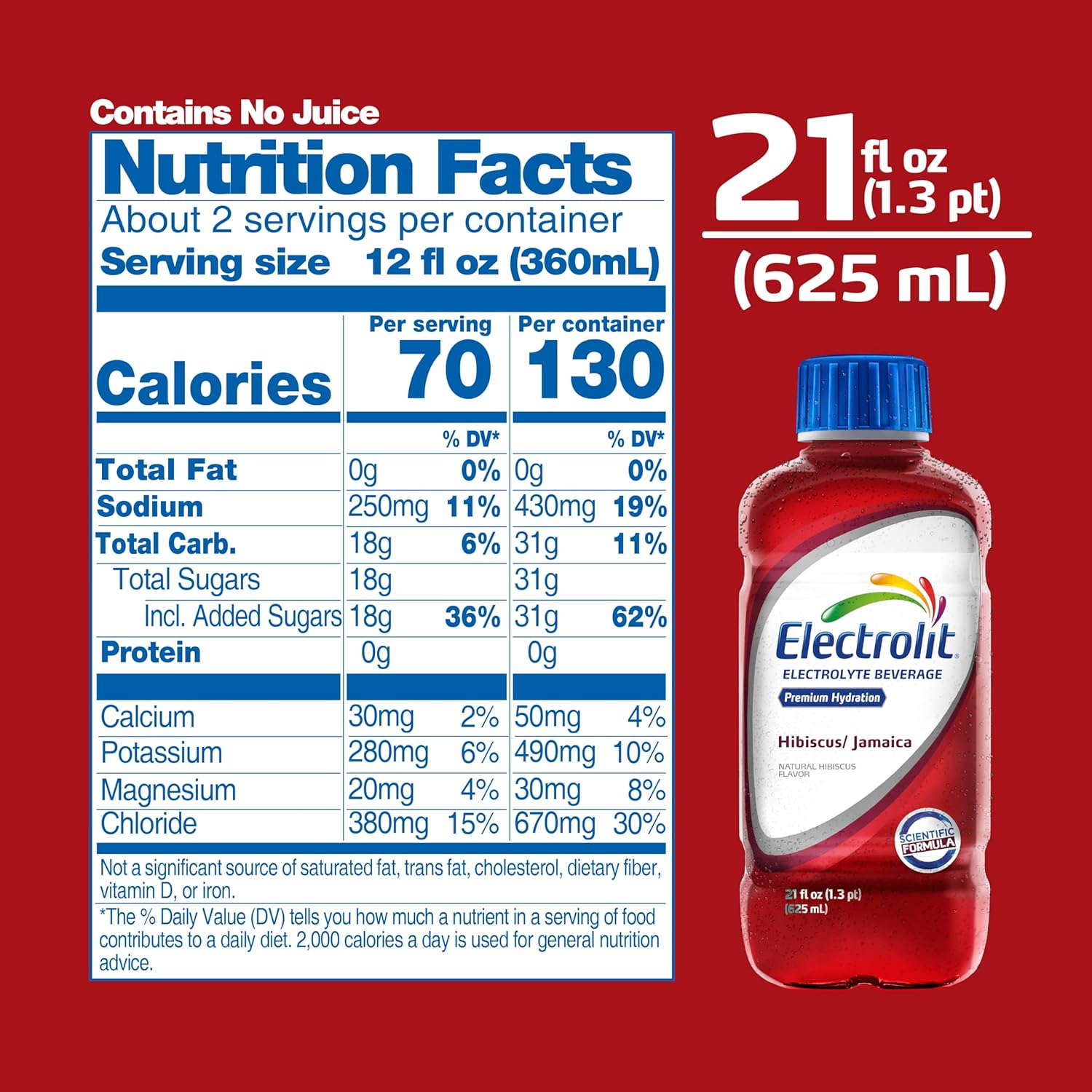 Electrolit Hydration Electrolyte Drinks, Sports Beverages with Electrolytes, Magnesium, Calcium & Potassium, Recovery Drink for Post Workout, 12 Pack (Hibiscus/Jamaica)