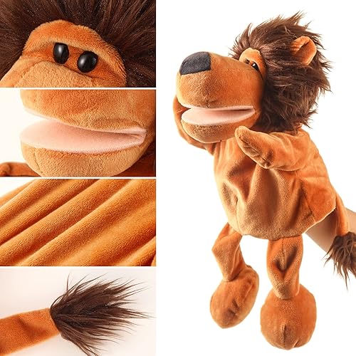 Miniatura 2 de Marionetas de mano de animales de 10 a 13 pulgadas, gigantes, de peluche, safari, animales de la selva, juguetes de marionetas de mano, juguetes