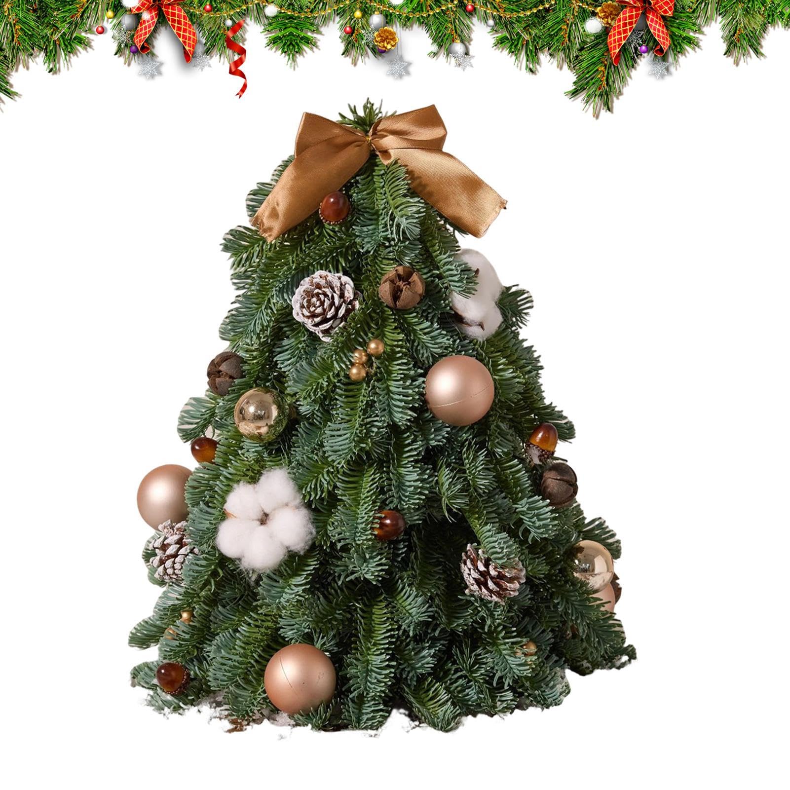 Decoración realista de pino navideño en formato mini para cualquier estancia