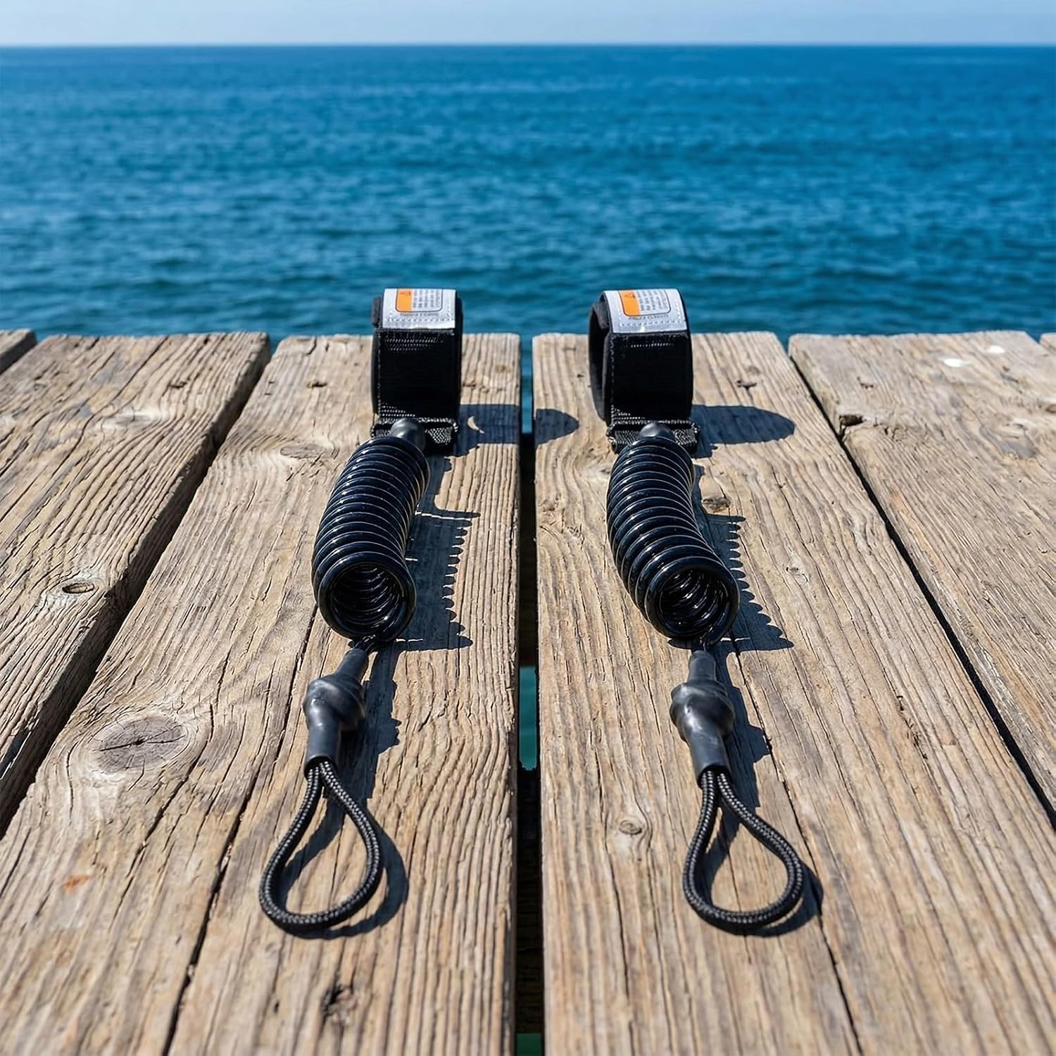 Board Leashes, Boogie Board Leash 2 Pack Surf | Secure board to wrist, For body and boogie board, 2 pack, Durable coil, For surf beach swimming
